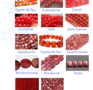 Sélection de pierres rouges Les Couleurs de Lo