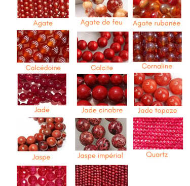 Sélection de pierres rouges Les Couleurs de Lo