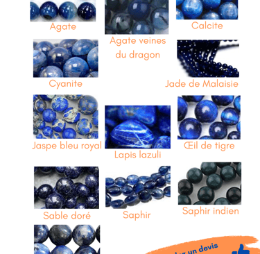 Sélection de pierres bleu foncé Les Couleurs de Lo