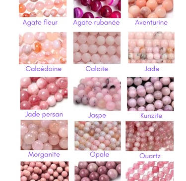 Sélection de pierres rose Les Couleurs de Lo