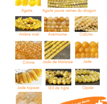 Sélection de pierres jaunes Les Couleurs de Lo