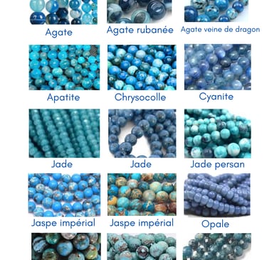 Sélection de pierres bleues Les Couleurs de Lo