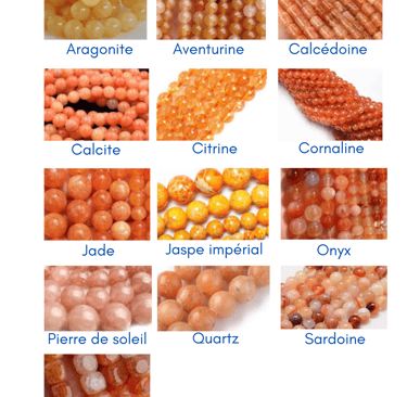 Sélection de pierres orange Les Couleurs de Lo