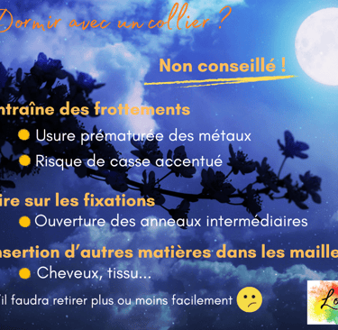 Dormir avec un collier bijoux Les Couleurs de Lo