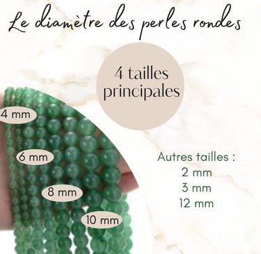 Les tailles des perles rondes Les Couleurs de Lo