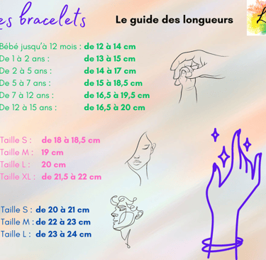Guide des longueurs de bracelets bijoux Les Couleurs de Lo