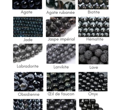 Sélection de pierres noires Les Couleurs de Lo