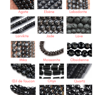 Sélection de pierres noires Les Couleurs de Lo