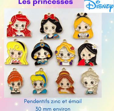Breloques émail Disney pour commande Les Couleurs de Lo