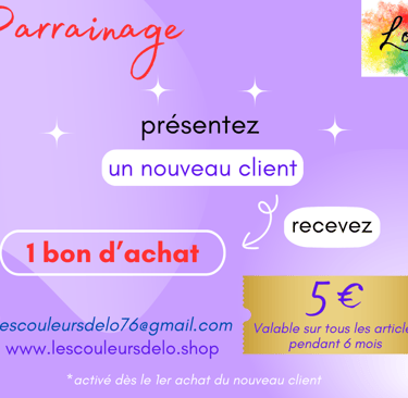 Les Couleurs de Lo Bon d'achat parrainage