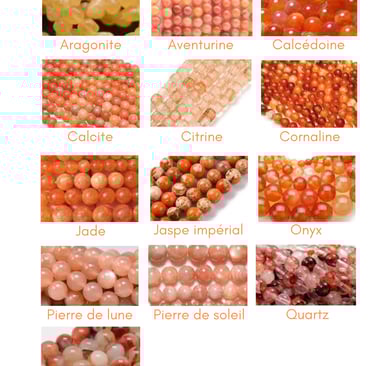 Sélection de pierres orange Les Couleurs de Lo