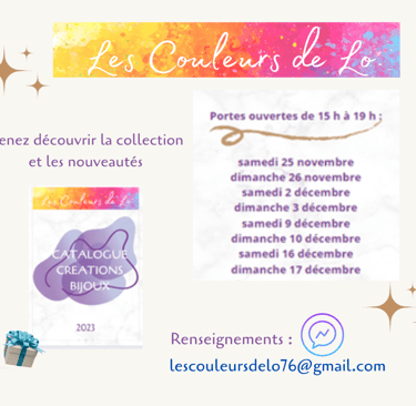 Portes ouvertes atelier 2023 bijoux Les Couleurs de Lo
