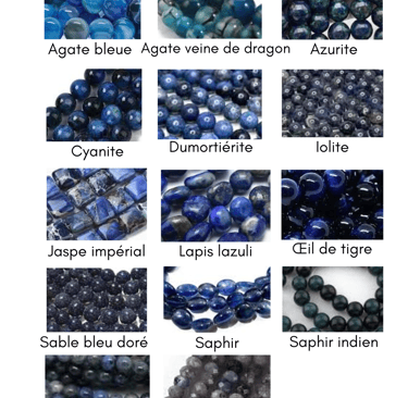 Sélection de pierres bleu foncé Les Couleurs de Lo
