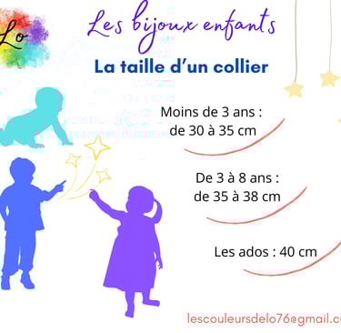 Longueur des colliers enfant bijoux Les Couleurs de Lo