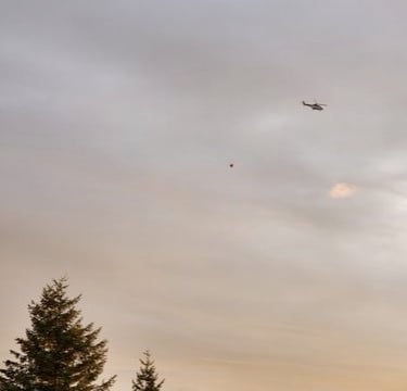 Helicopter with a giant bucket of water, summer 2022