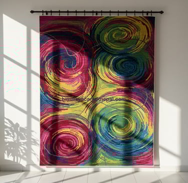 Custom bespoke handmade rugs crafted in Nepal –wall-hanging- Himalaya Carpet Industries