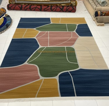 Custom bespoke handmade rugs crafted in Nepal – abstract design-Himalaya Carpet Industries