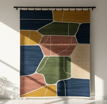 Custom bespoke handmade rugs crafted in Nepal- contemporary wall-hanging- Himalaya Carpet Industries