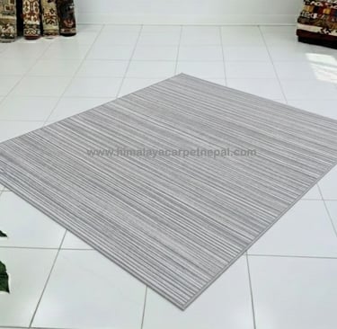 Custom Rugs - Contemporary Tibetan hand-knotted rug / distressed linear texture / geometric pattern