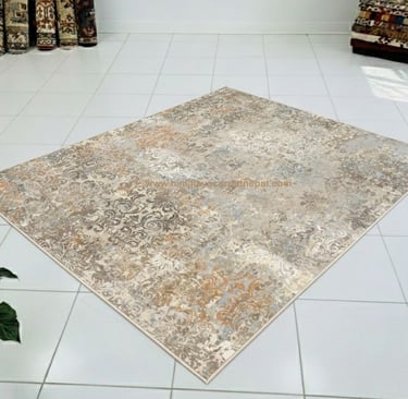 Custom Rugs - Abstract hand-knaotted rug / classical damask pattern / timeless ornamental detailing