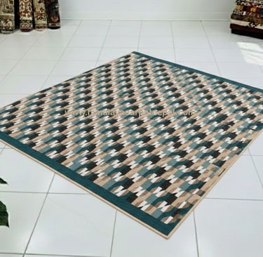 Custom Rugs - Contemporary hand-knotted Tibetan rug featuring stylish houndstooth geometric pattern
