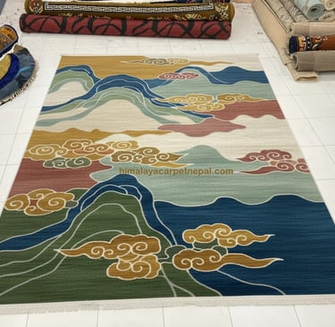 Custom bespoke handmade rugs crafted in Nepal – abstract design-Himalaya Carpet Industries
