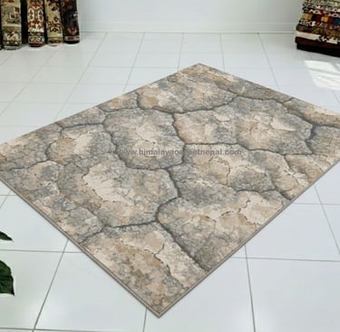 Custom Rugs - Gradient abstract hand-knotted rug inspired by parched earth and volcanic rock