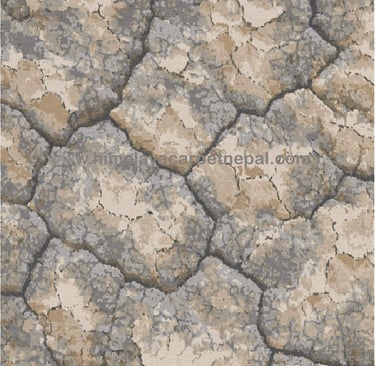 Custom Rugs - Gradient abstract hand-knotted rug inspired by parched earth and volcanic rock