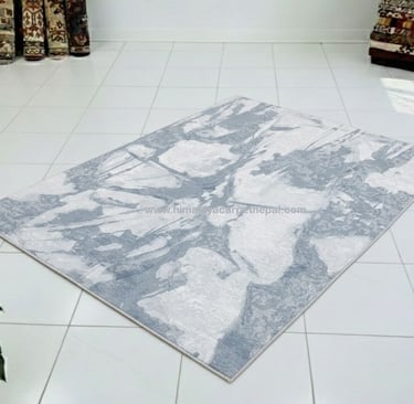 Custom Rugs - Abstract hand-knotted rug with organic splatters and sweeping brushstrokes