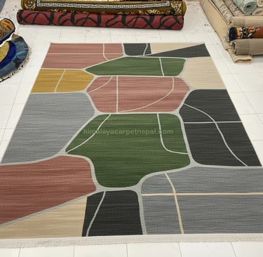 Custom bespoke handmade rugs crafted in Nepal – abstract design-Himalaya Carpet Industries