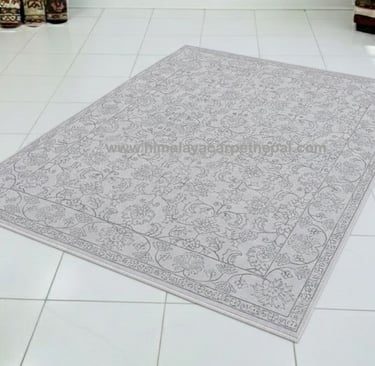 Custom Rugs - Contemporary traditional floral hand-knotted rug with intricate geometric patterns
