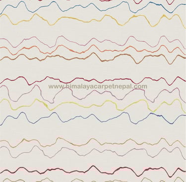 Custom Rugs - Modern Tibetan hand-knotted rug with geometric patterns and contemporary style