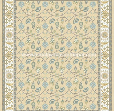 Custom Rugs - Contemporary traditional hand-knotted rug with intricate floral and geometric patterns