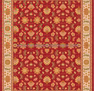 Custom Rugs - Contemporary traditional hand-knotted rug / floral medallions and botanical patterns