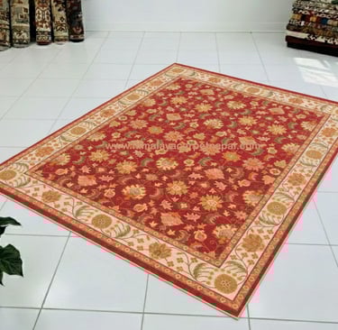 Custom Rugs - Contemporary traditional hand-knotted rug / floral medallions and botanical patterns