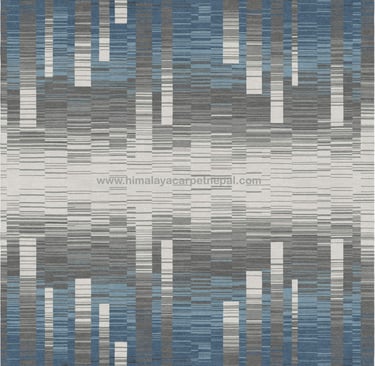 Custom Rugs - Contemporary geometric hand-knotted rug with modern abstract design