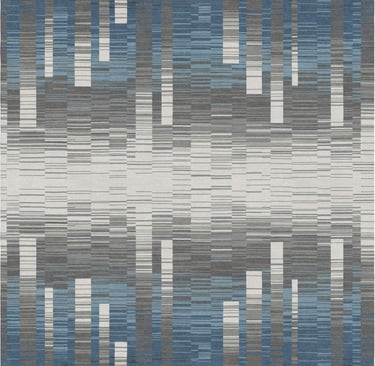 Custom contemporary geometric rug with bold modern pattern in neutral tones