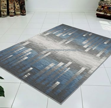 Custom Rugs - Contemporary geometric hand-knotted rug with modern abstract design