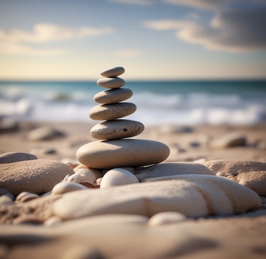 galets superposés en équilibre pour illustrer la confiance en soi