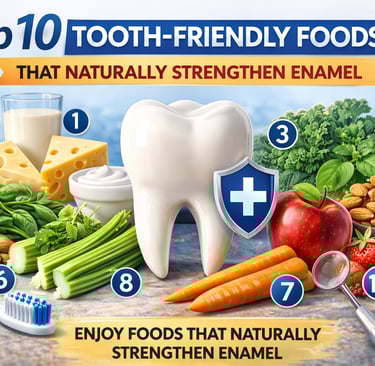 High-resolution dental blog featured image showing a healthy white tooth surrounded by enamel-streng