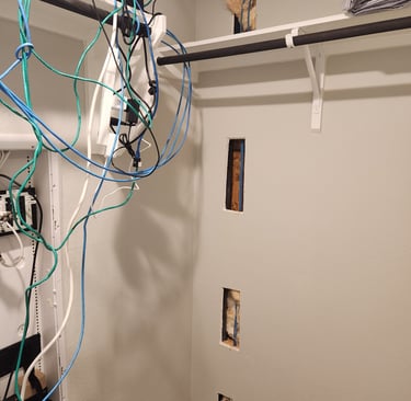 Hidden wiring for cameras, double fireblocks in the way.
