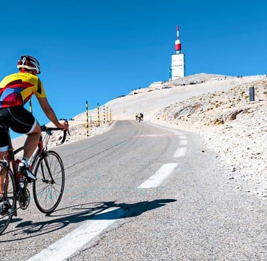 biking up the Mont Ventoux Provence