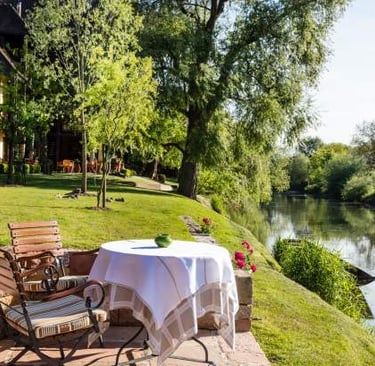 Relaxing time along the Ill river in Alsace
