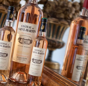 Rosé wine from Provence bottles