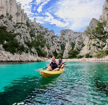 sea kayaking calanques cassis coves cliffs