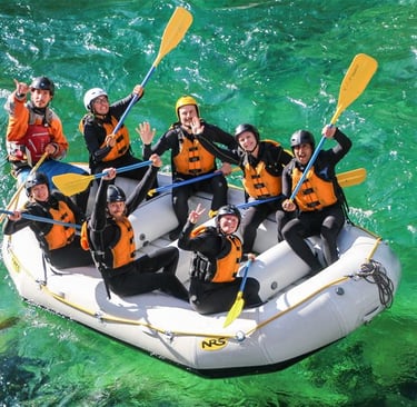 Rafting on river in Voss