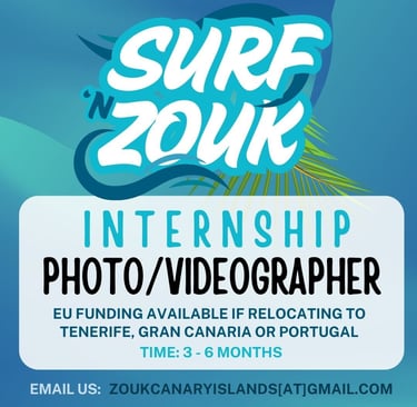 internship position for photographer / videographer at Surf 'n Zouk dance event