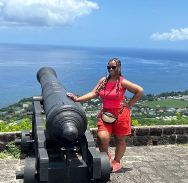 Me, Anna visiting St. Kitts at Brimstone
