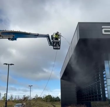 Cleanmax team delivering professional pressure washing for commercial and residential spaces.