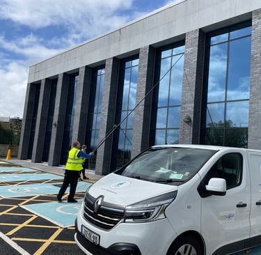 Cleanmax: Professional high-reach window cleaning for commercial and residential properties.